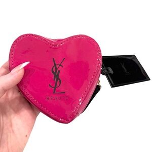 NWT YSL Yves Saint Laurent Pink Beaute Heart Pouch Bag Charm